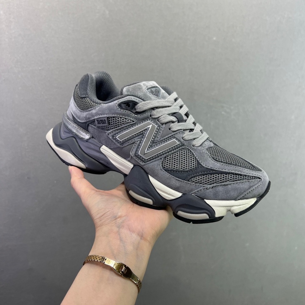 New Balance 9060 Grey Athletic Mesh & Suede Sneakers